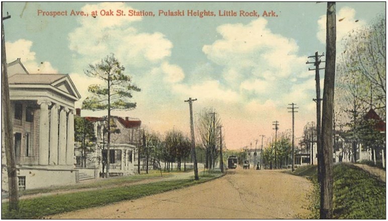 The historic configuration of Prospect Ave. (now Kavanaugh Blvd.).